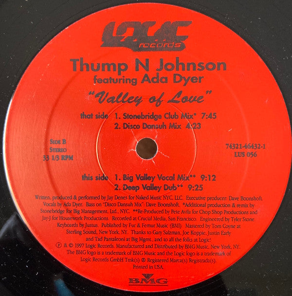 Thump N Johnson* Featuring Ada Dyer : Valley Of Love (12")