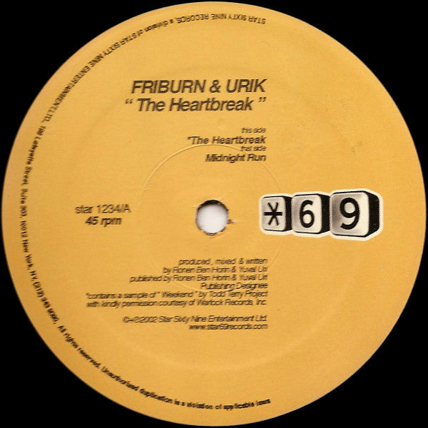Friburn & Urik : The Heartbreak (12")