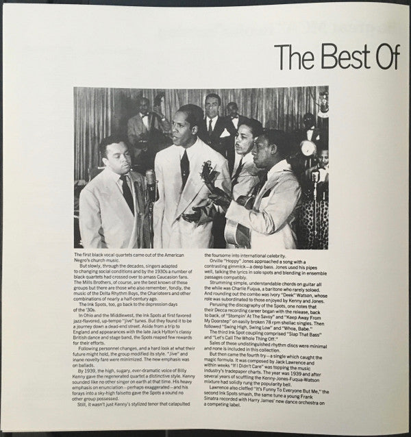 The Ink Spots : The Best Of The Ink Spots (2xLP, Comp, RE, Pin)