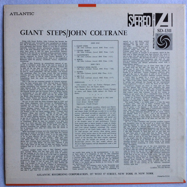 John Coltrane : Giant Steps (LP, Album, Bul)