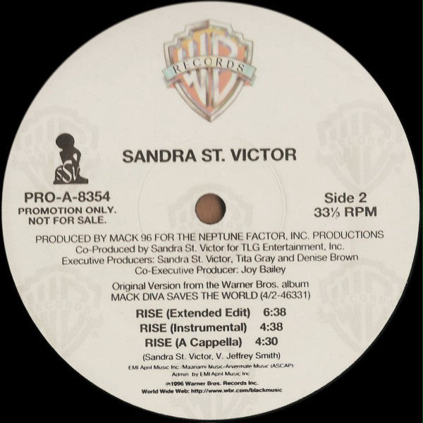 Sandra St. Victor : Rise (12", Single, Promo)