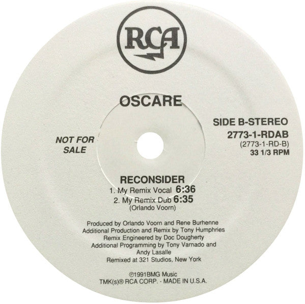 Oscare : Reconsider (12", Promo)