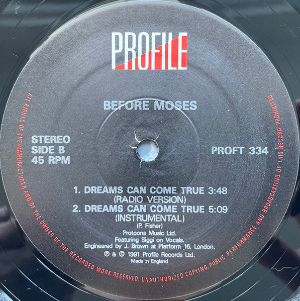 Before Moses : Dreams Can Come True (12", Single)