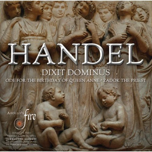 the album cover for Apollo's Fire - Dixit Dominus / Ode for the Birthday of Queen Anne