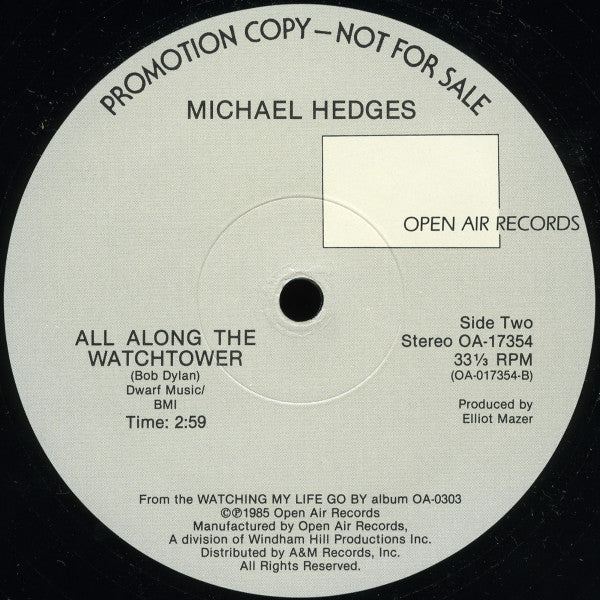 Michael Hedges : The Streamlined Man / All Along The Watchtower (12", Promo)