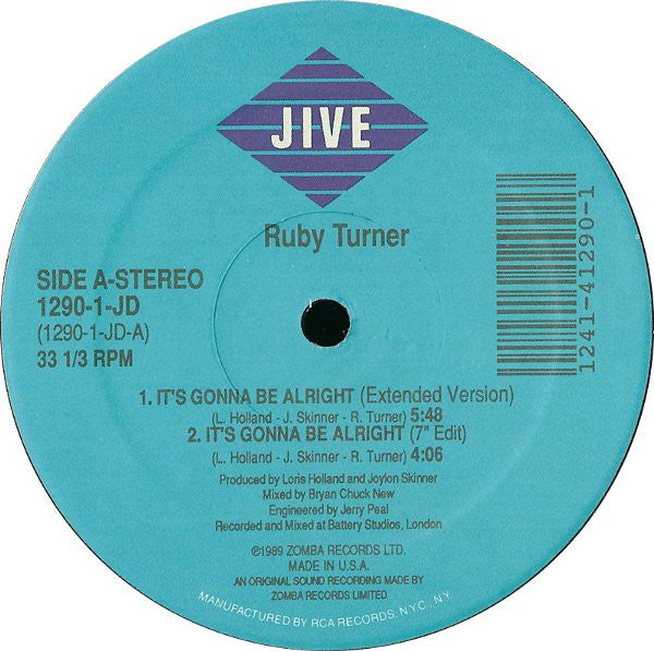 Ruby Turner : It's Gonna Be Alright (12")