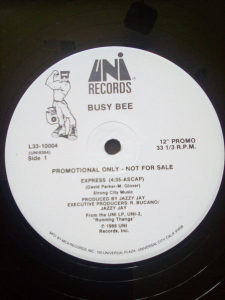 Busy Bee : Express / I Don't Play (12", Promo, Pin)