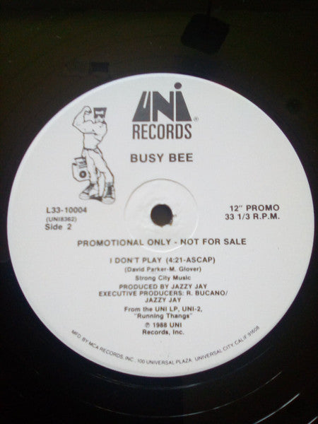 Busy Bee : Express / I Don't Play (12", Promo, Pin)