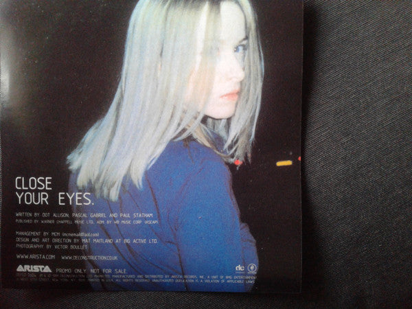 Dot Allison : Close Your Eyes (CD, Single, Promo)