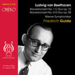 the album cover for Vienna Symphony Orchestra - Concerto 1 in C Major & 4 in G Major for Piano &