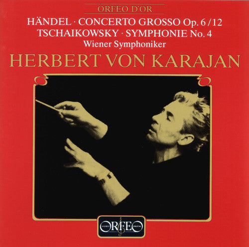 the album cover for Herbert von Karajan - Concerto Grosso Op. 6/12/ Symphonie No. 4