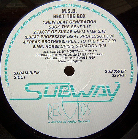 Morton Sherman Bellucci : Beat The Box (The 1988 Compilation Of New Beat Dance Tracks) (2xLP, Comp)