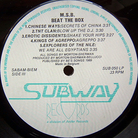 Morton Sherman Bellucci : Beat The Box (The 1988 Compilation Of New Beat Dance Tracks) (2xLP, Comp)