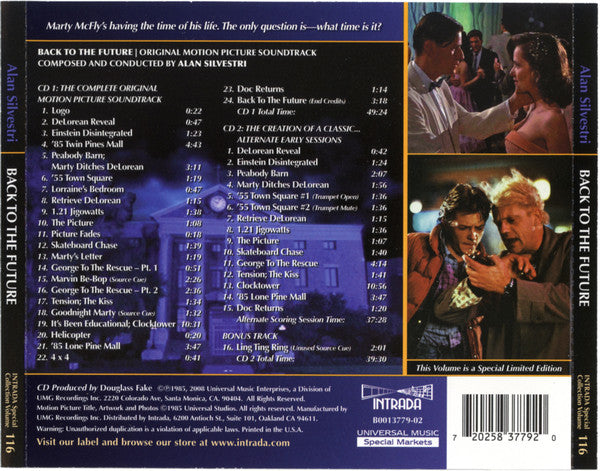 Alan Silvestri : Back To The Future | Original Motion Picture Soundtrack (2xCD, Album, Ltd, Exp)