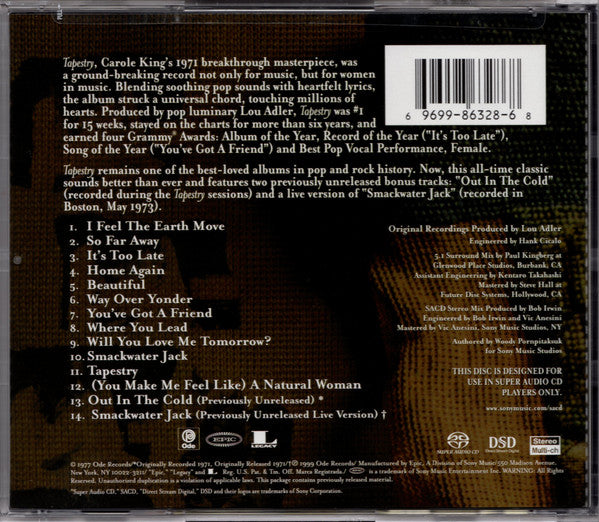 Carole King : Tapestry (SACD, Multichannel, Album, RE)