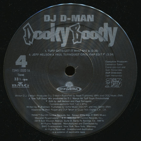 DJ D-Man : Dooky Boody (Hot New Remixes) (2x12")