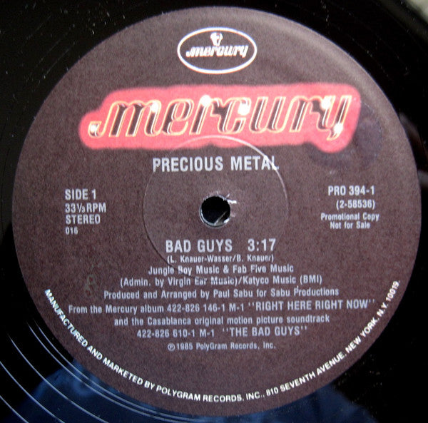 Precious Metal : Bad Guys (12", Single, Promo)