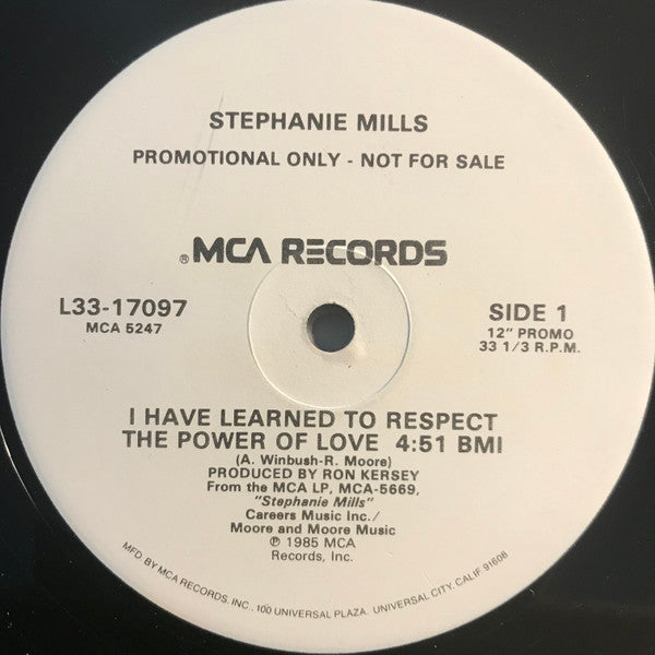 Stephanie Mills : I Have Learned To Respect The Power Of Love (12", Promo)