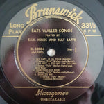 Earl Hines And Nat Jaffe : Fats Waller Songs (10", Album)