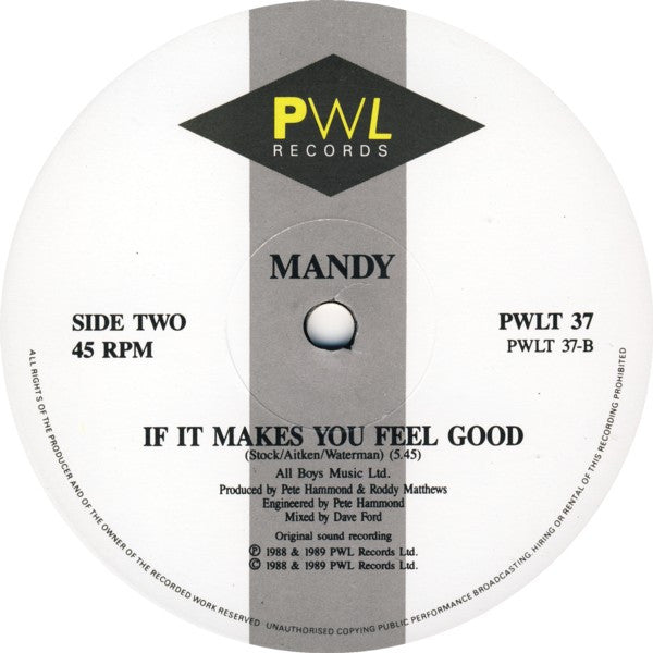 Mandy* : Don't You Want Me Baby (12")