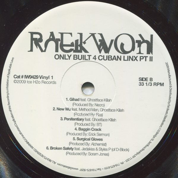 Chef Raekwon* : Only Built 4 Cuban Linx... Pt. II (2xLP, Album, Ltd, Pur)