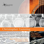 the album cover for Gunning / Royal Philharmonic Orch / Gunning - Cto for Guitar / Cto for Clarinet / Concertino for