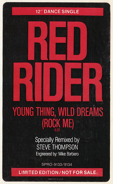 Red Rider : Young Thing, Wild Dreams (Rock Me) (12", Single, Ltd, Promo)