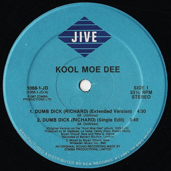 Kool Moe Dee : Dumb Dick (Richard) (12")