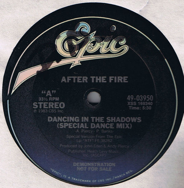 After The Fire : Dancing In The Shadows (12", Promo)