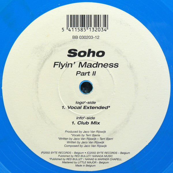 Soho (3) : Flyin' Madness Part II (12", Blu)