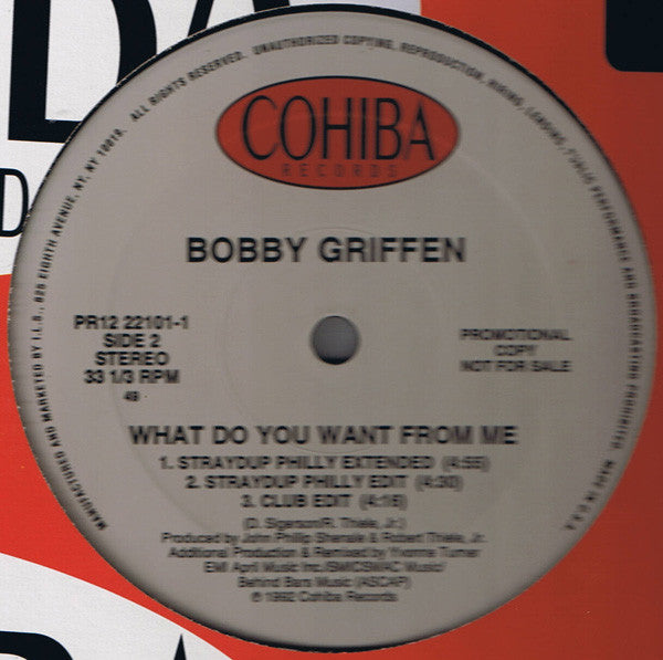 Bobby Griffen : What Do You Want From Me (12", Promo)