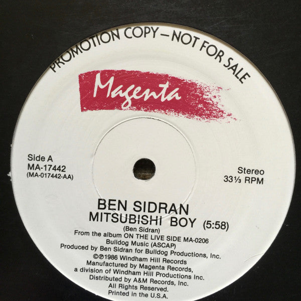 Ben Sidran : Mitsubishi Boy (12", Single, Promo)