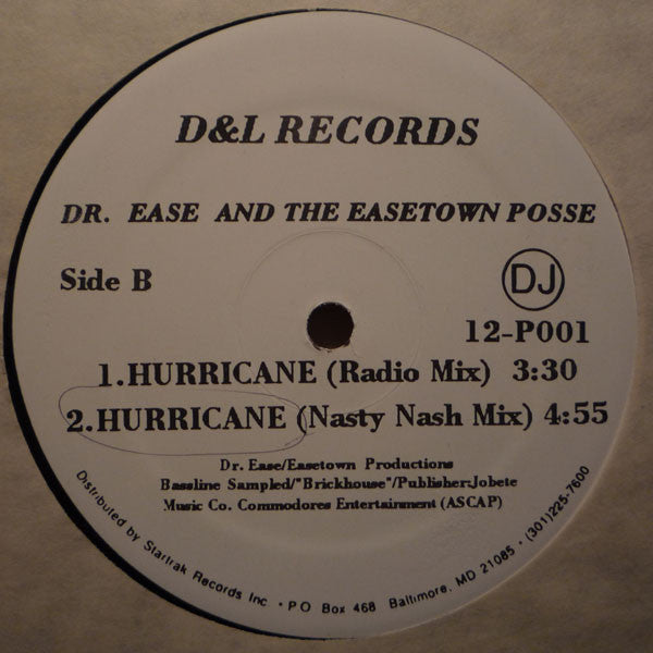 Dr. Ease & The Easetown Posse : Ex-Chill Thang / Hurricane (12", Promo)