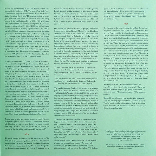 Benítez & Valencia* : Impossible Love Songs From Sixties Quito (2xLP, Comp, Mono)