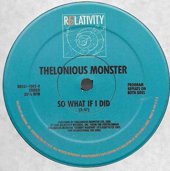 Thelonious Monster : So What If I Did (12", Promo)