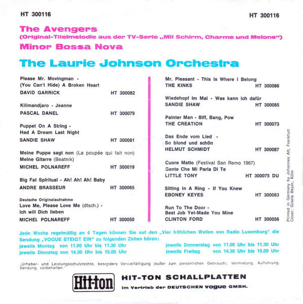 The Laurie Johnson Orchestra : The Avengers (7")