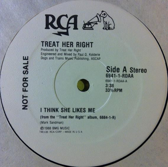 Treat Her Right : I Think She Likes Me (12", Single, Promo)