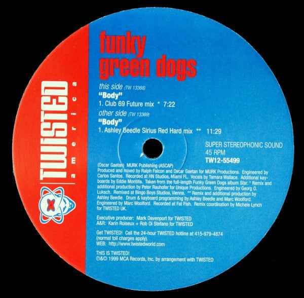 Funky Green Dogs : Body (12")