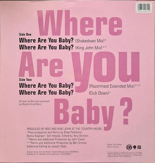 Betty Boo : Where Are You Baby? (12", Maxi)