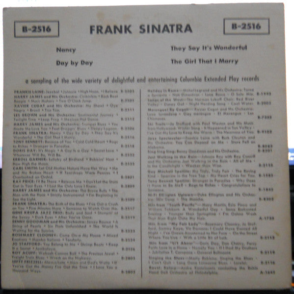 Frank Sinatra : Nancy (7", EP, Mono)