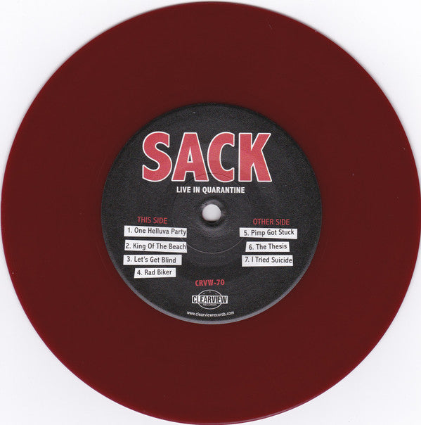 Sack (3) : Live In Quarantine (7", Bur)