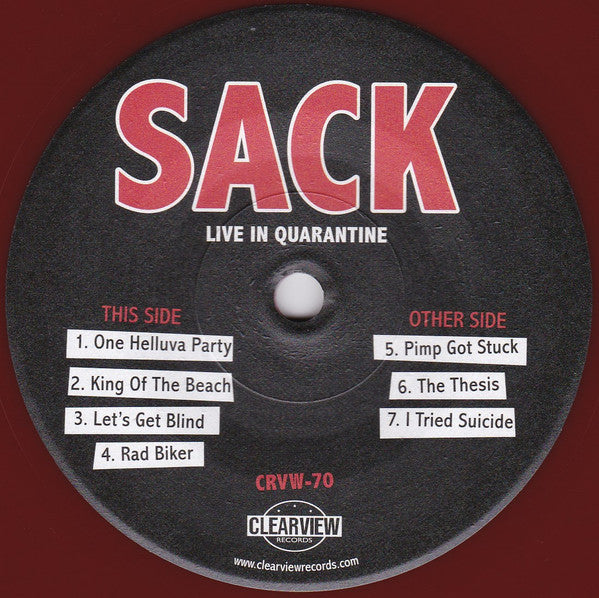 Sack (3) : Live In Quarantine (7", Ltd, Bur)