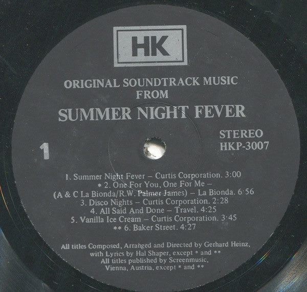 Gerhard Heinz : Summer Night Fever (Original Soundtrack Music) (LP, Album, Comp)