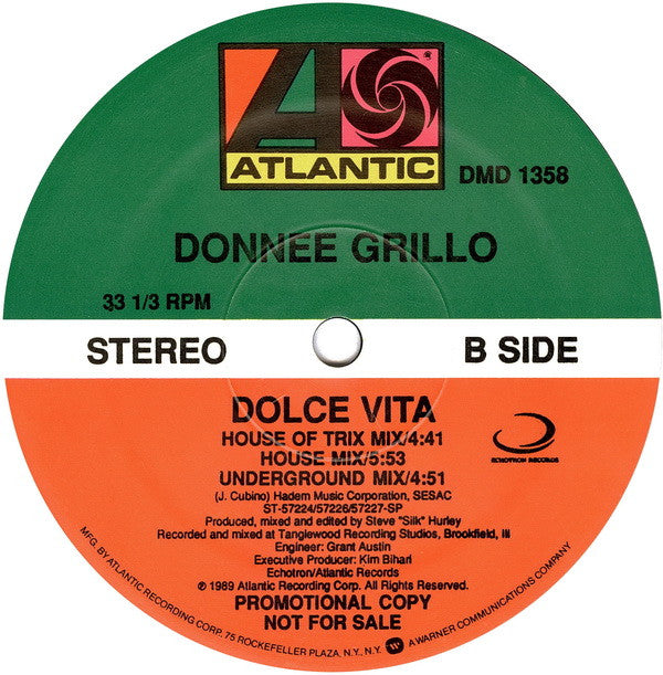 Donnee Grillo : Dolce Vita (12", Promo)
