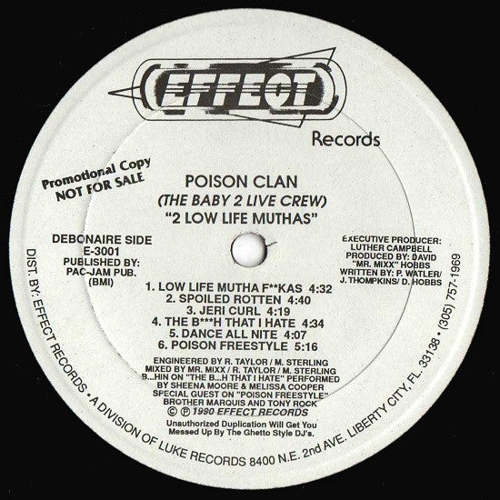 Poison Clan : 2 Low Life Muthas (LP, Album, Promo)