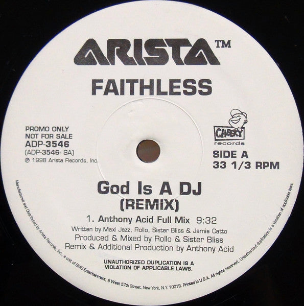 Faithless : God Is A DJ (Remix) (2x12", Promo)