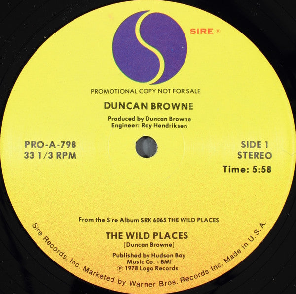 Duncan Browne : The Wild Places (12", Promo)