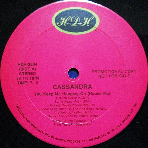 Cassandra (7) : You Keep Me Hanging On (12", Promo)