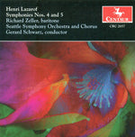 the album cover for Lazarof / Zeller / Schwarz / Seattle So - Symphony 4 & 5