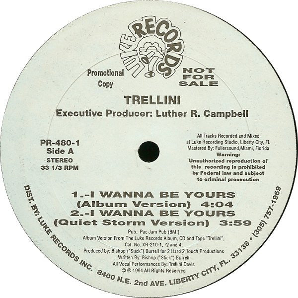 Trellini : I Wanna Be Yours (12", Single, Promo)